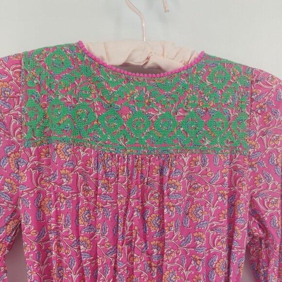 J Crew Embroidered Belted tunic dress in pink vines block print - Picture 10 of 10